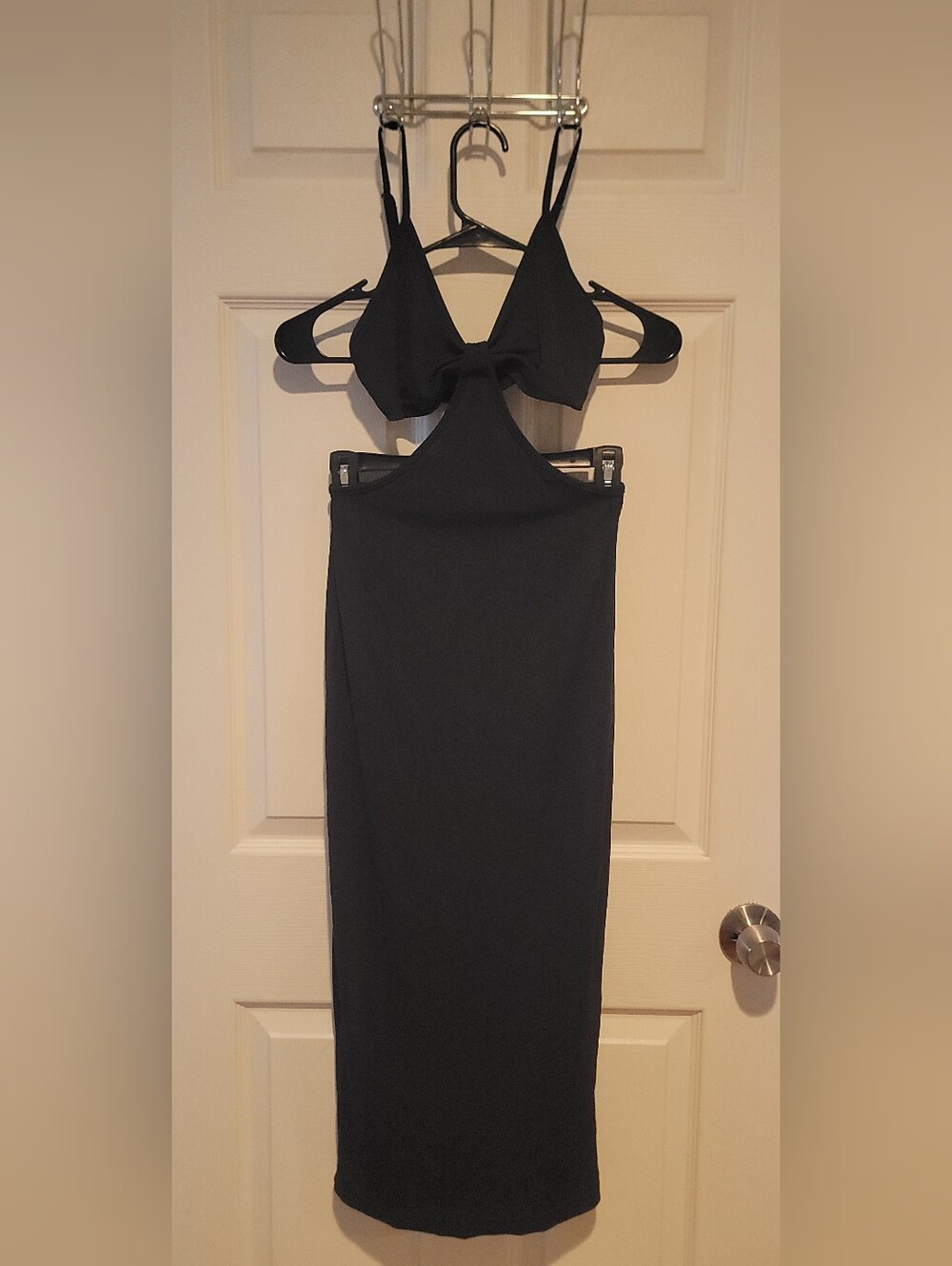 SHEIN Black Cutout Midi Dress